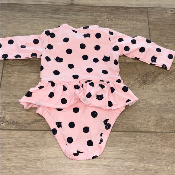Carter's Pink and Black Polka Dot Bodysuit size 3 months - Picture 4 of 4